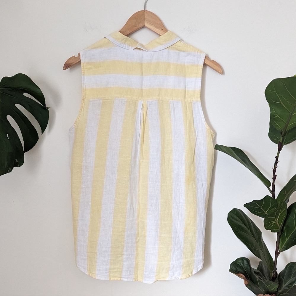 beachlunchlounge | Collection | Linen Tie Front Sleeveless Top - Picture 5 of 9